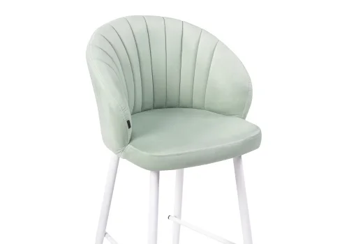 Полубарный стул Бэнбу velutto 14 / белый 499989 Woodville, зелёный/велюр, ножки/металл/белый, размеры - ****550*560 фото 5
