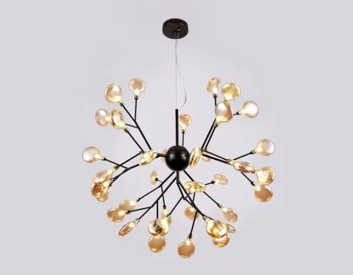 Люстра подвесная TR3021 Ambrella light янтарная на 36 ламп, основание коричневое в стиле современный  фото 2