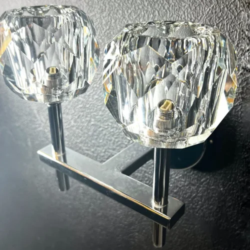 Бра RH Boule de Cristal Double Sconce Chrome 156049-22 ImperiumLoft прозрачный на 2 лампы, основание хром в стиле арт-деко  фото 6