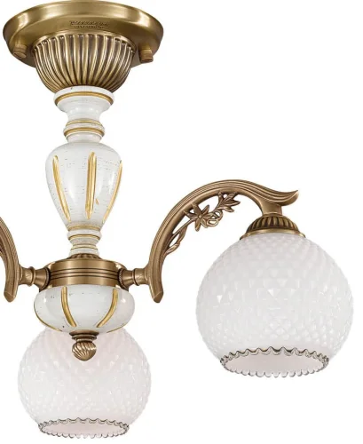 Люстра потолочная  PL 8625/3 Reccagni Angelo белая на 3 лампы, основание античное бронза в стиле классический кантри  фото 2