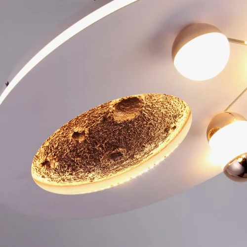 Люстра потолочная LED Plaides 4630-4C Favourite белая золотая на 1 лампу, основание белое в стиле современный фото 4