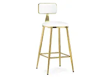 Полубарный стул Persi white / gold 15677 Woodville, белый/экокожа, ножки/металл/, размеры - *880***380*470