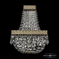 Бра 19012B/H1/20IV Pa Bohemia Ivele Crystal прозрачный 2 лампы, основание бронзовое патина в стиле классический sp