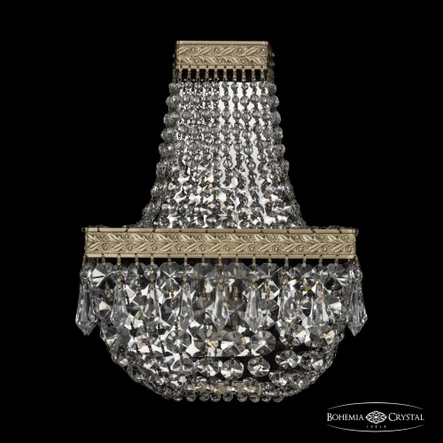 Бра 19012B/H1/20IV Pa Bohemia Ivele Crystal прозрачный на 2 лампы, основание бронзовое патина в стиле классический sp