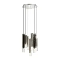 Люстра каскадная LED Shiny 5061/32LA Odeon Light серая чёрная на 4 лампы, основание хром серебряное в стиле современный трубочки