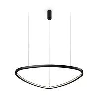 Светильник подвесной LED Glint MOD072PL-L28B3K Maytoni чёрный на 1 лампу, основание чёрное в стиле хай-тек минимализм кольца