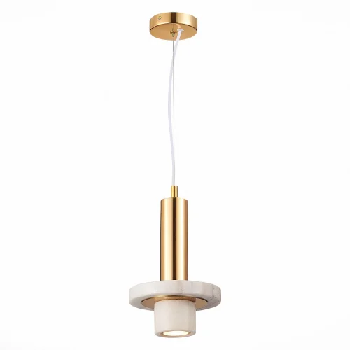 Светильник подвесной Pietra SL1210.503.01 ST-Luce белый 1 лампа, основание золотое в стиле современный 