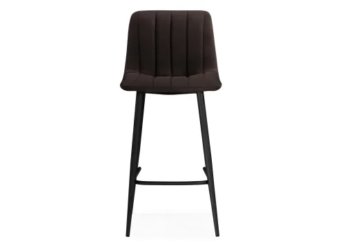 Полубарный стул Дани коричневый / черный 576463 Woodville, коричневый/велюр, ножки/металл/чёрный, размеры - ****420*480 фото 2