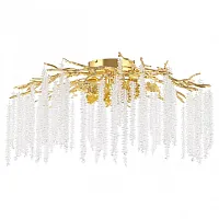 Люстра потолочная Милано-3 23312.850.7.G9.A GD Артемилано прозрачная на 7 ламп, основание золотое в стиле флористика современный ветви