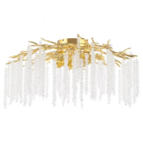 Люстра потолочная Милано-3 23312.850.7.G9.A GD Артемилано прозрачная на 7 ламп, основание золотое в стиле флористика современный ветви