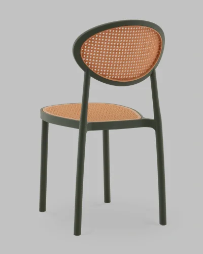 Стул Junie, пластиковый, зелёный УТ000040848 Stool Group, коричневый/пластик, ножки/металл/зелёный, размеры - *870**** фото 5