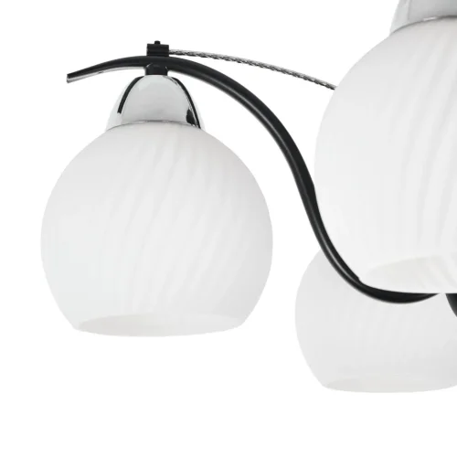 Люстра потолочная Daniella MR1570-5C MyFar белая на 5 ламп, основание чёрное в стиле современный шар фото 5
