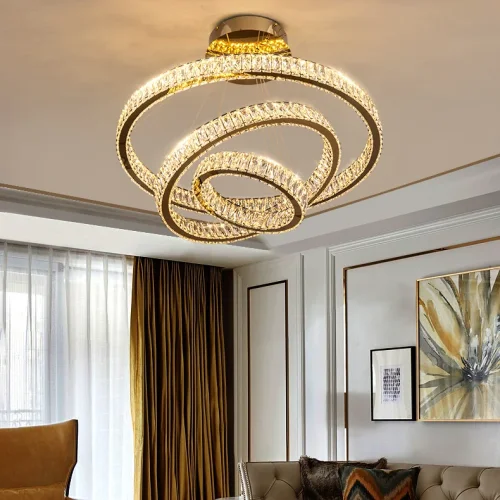 Люстра подвесная BERTOLDA B D40+60 219966-23 ImperiumLoft прозрачная на 2 лампы, основание латунь в стиле современный фото 8