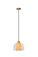 Светильник подвесной Gunhild 30460/01/60 Lucide бежевый прозрачный на 1 лампу, основание латунь матовое золото в стиле современный 