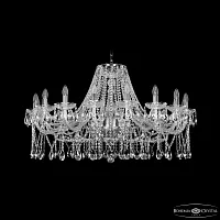 Люстра подвесная 1413/18/400 Ni Bohemia Ivele Crystal без плафона на 18 ламп, основание никель прозрачное в стиле классический sp
