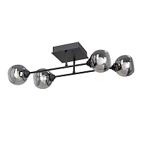 Люстра потолочная V4911-1/4PL Vitaluce серая чёрная на 4 лампы, основание чёрное в стиле арт-деко 