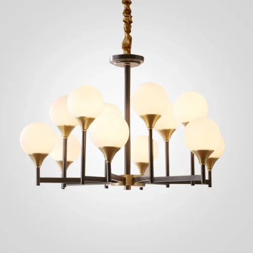 Люстра подвесная ERA 12 177883-26 ImperiumLoft белая на 12 ламп, основание латунь в стиле современный 