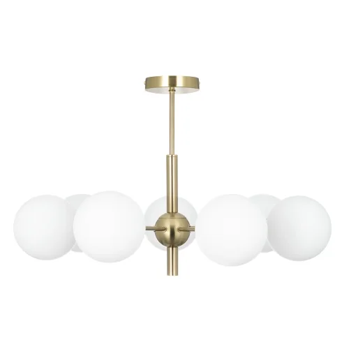 Люстра на штанге Tonga CL212173 Citilux белая на 7 ламп, основание бронзовое в стиле современный молекула шар фото 4