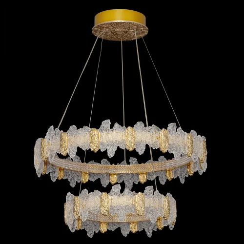 Люстра подвесная LED с пультом Lava CL250182 Citilux прозрачная янтарная на 1 лампу, основание золотое в стиле современный кольца с пультом фото 4 Люстра подвесная LED с пультом Lava CL250182 Citilux прозрачная янтарная на 1 лампу, основание золотое в стиле современный кольца с пультом фото 4