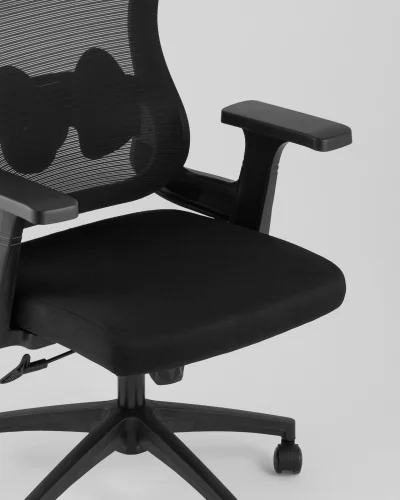 Кресло офисное TopChairs Petal, черный УТ000040045 Stool Group, чёрный/сетка текстиль, ножки/полимер/чёрный, размеры - 960*1160**** фото 2