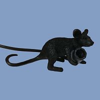 Настольная лампа Seletti Mouse Lying черная 191633-22 ImperiumLoft без плафона 1 лампа, основание чёрное смола в стиле лофт 