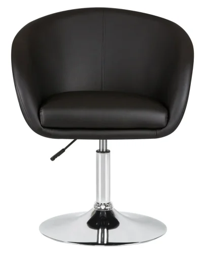 Кресло дизайнерское 8600-LM,  цвет сиденья черный, цвет основания хром Dobrin, чёрный/экокожа, ножки/металл/хром, размеры - 750*900***600*570 фото 6
