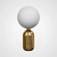 Настольная лампа Parachilna Aballs gold (D25) 186166-22 ImperiumLoft белая 1 лампа, основание золотое металл в стиле арт-деко фьюжн современный 