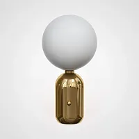 Настольная лампа Parachilna Aballs gold (D25) 186166-22 ImperiumLoft белая на 1 лампу, основание золотое металл в стиле арт-деко фьюжн современный 