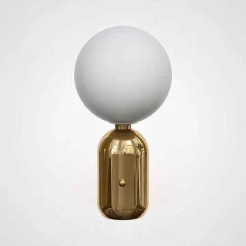 Настольная лампа Parachilna Aballs gold (D25) 186166-22 ImperiumLoft белая 1 лампа, основание золотое металл в стиле арт-деко фьюжн современный 