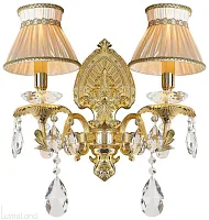 Бра LAURENCIA WE375.02.301 Wertmark бежевый 2 лампы, основание бронзовое в стиле классический кантри 