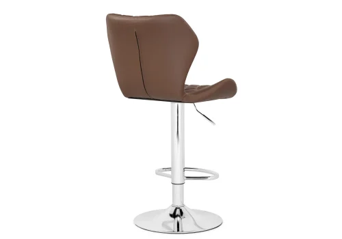 Барный стул Porch brown / chrome 15722 Woodville, коричневый/экокожа, ножки/металл/хром, размеры - *1080***460*490 фото 4