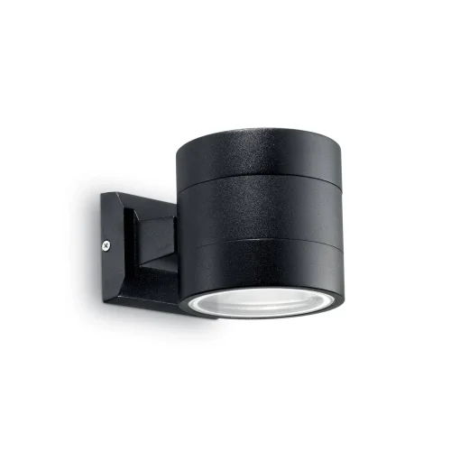 Настенный светильник уличный SNIF AP1 ROUND NERO Ideal Lux уличный IP54 чёрный на 1 лампу, плафон чёрный в стиле современный G9