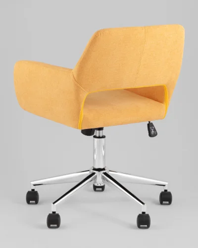 Стул офисный ROSS, рогожка, желтый УТ000039437 Stool Group, жёлтый/рогожка, ножки/металл/хром, размеры - *840**** фото 5