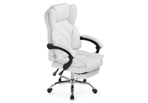 Компьютерное кресло Kolson whitе 15342 Woodville, белый/экокожа, ножки/металл/хром, размеры - *1240***640*680 фото 7