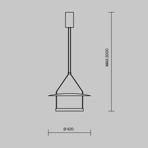 Светильник подвесной LED Ambience MOD280PL-L23B3K Maytoni белый чёрный 1 лампа, основание чёрное в стиле современный хай-тек отражённый свет фото 4