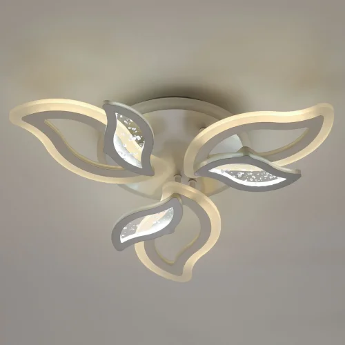 Люстра потолочная LED с пультом Мадлен 424013907 DeMarkt белая на 1 лампа, основание белое в стиле хай-тек с пультом фото 6