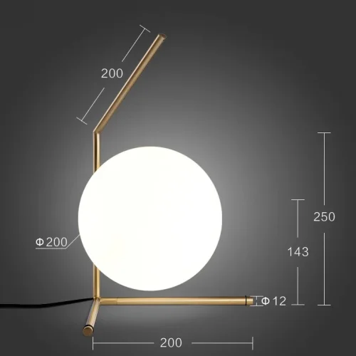 Настольная лампа STEM TAB D22,5 141031-26 ImperiumLoft белая 1 лампа, основание латунь металл в стиле скандинавский  фото 18
