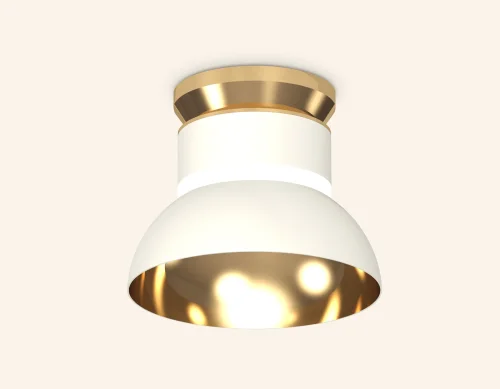 Светильник накладной XS8101061 Ambrella light золотой белый 1 лампа, основание белое в стиле современный хай-тек круглый фото 3