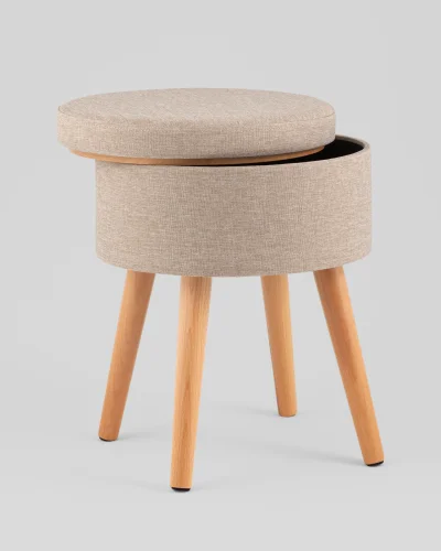 Пуф с ящиком Store Woody, рогожка бежевая УТ000040157 Stool Group на 1 , основание в стиле современный фото 2