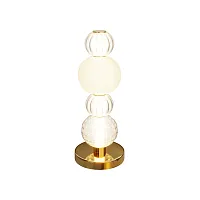 Настольная лампа LED Collar MOD301TL-L18G3K1 Maytoni прозрачная белая 1 лампа, основание золотое металл в стиле арт-деко современный 