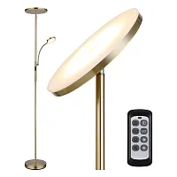 Торшер LED с пультом Carmel LSP-0904 Lussole с пультом для чтения бронзовый белый 1 лампа, основание бронзовое в стиле современный хай-тек
