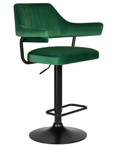 Стул барный набор 2 шт. SET-2 5019_BlackBase-LM CHARLY BLACK, цвет сиденья зеленый велюр (MJ9-88), цвет основания черный Dobrin, /велюр, ножки/металл/чёрный, размеры - 990*1200***610*540 фото 3