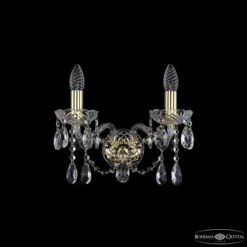 Бра 1413B/2/141 G Bohemia Ivele Crystal без плафона на 2 лампы, основание золотое в стиле классический sp