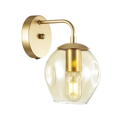Бра с выключателем Kuva 4660/1W Odeon Light прозрачный на 1 лампу, основание золотое в стиле современный 