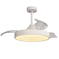 Люстра c вентилятором LED Alaska 8752 Mantra белая на 1 лампу, основание белое в стиле современный с пультом