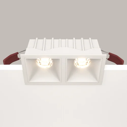 Светильник точечный Alfa LED DL043-02-10W3K-SQ-W Maytoni белый на 2 лампы, основание белое в стиле современный фото 15