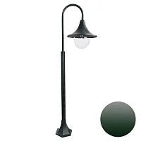 Парковый светильник Malaga A1086PA-1BGB Arte Lamp уличный IP44 зелёный чёрный 1 лампа, плафон прозрачный в стиле современный E27