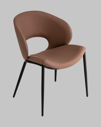 Стул Вивьен экокожа светло-коричневый УТ000040868 Stool Group, коричневый/экокожа, ножки/металл/чёрный, размеры - *780****