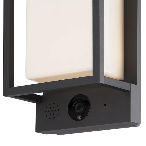 Настенный светильник LED с датчиком движения и камерой Meribel 7087 Mantra уличный IP54 чёрный серый 1 лампа, плафон чёрный белый в стиле современный LED фото 3