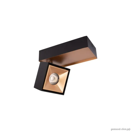 Светильник накладной LED Knof 10324/B Gold Black LOFT IT чёрный золотой 1 лампа, основание чёрное в стиле современный хай-тек прямоугольный